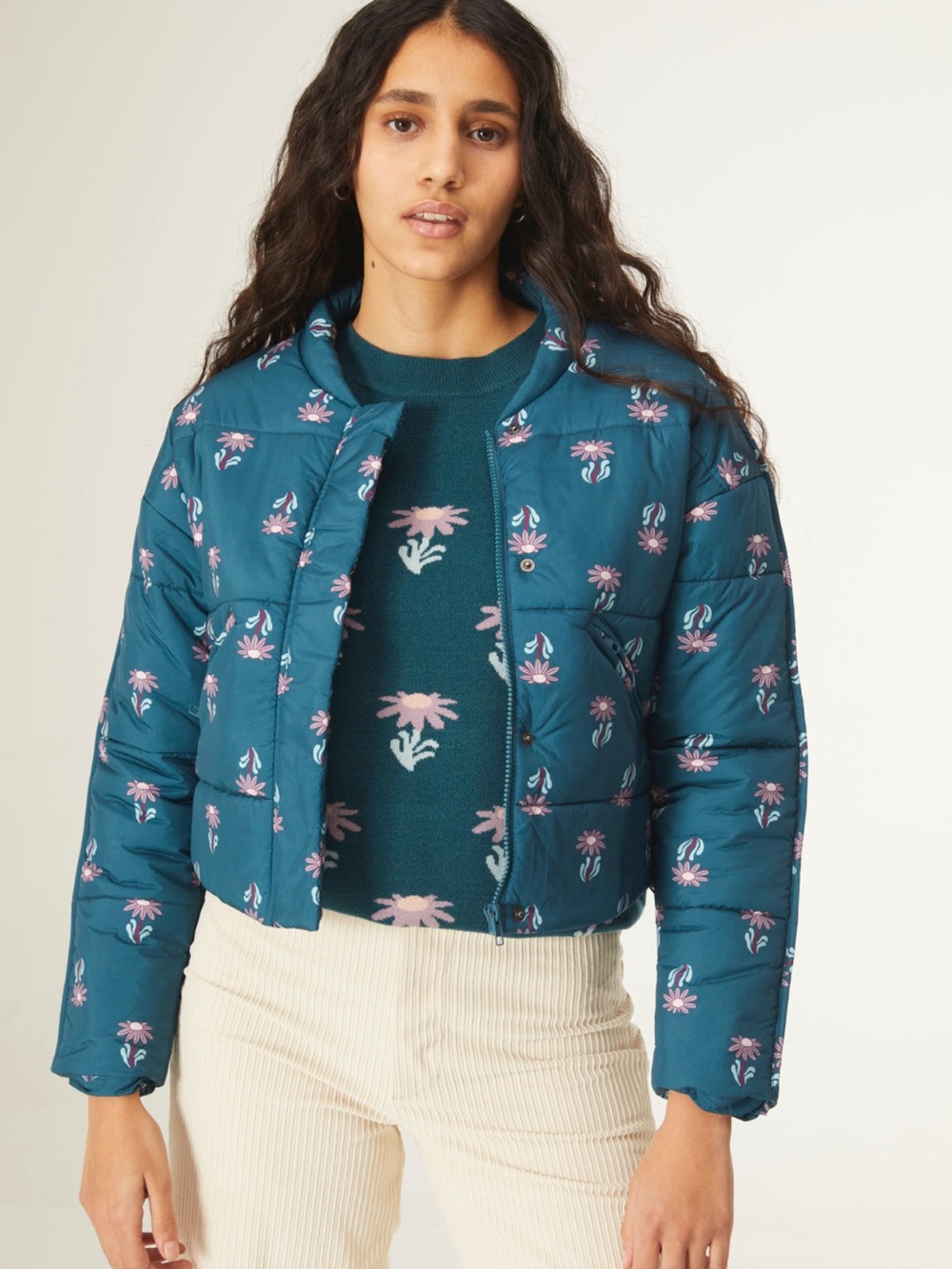 Compania Fantastica Floral Puffer Jacket